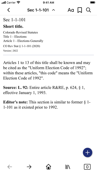 Colorado Revised Statutes Screenshot