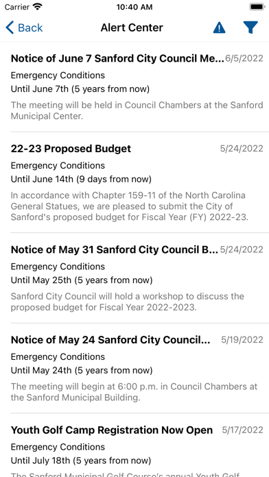 City of Sanford, NC Screenshot