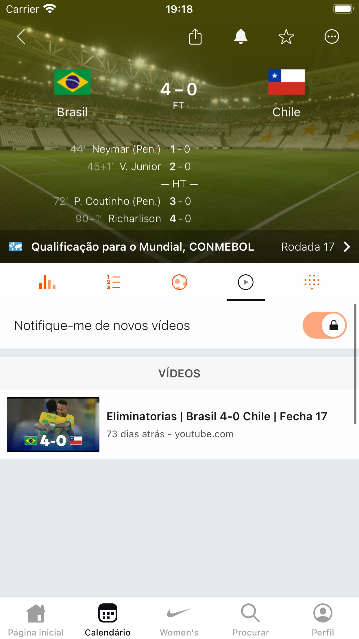 Screenshot do app Forza Football - Live Scores