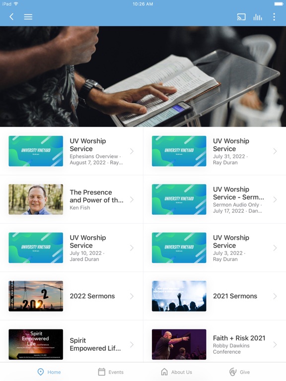 University Vineyard Church App screenshot 2