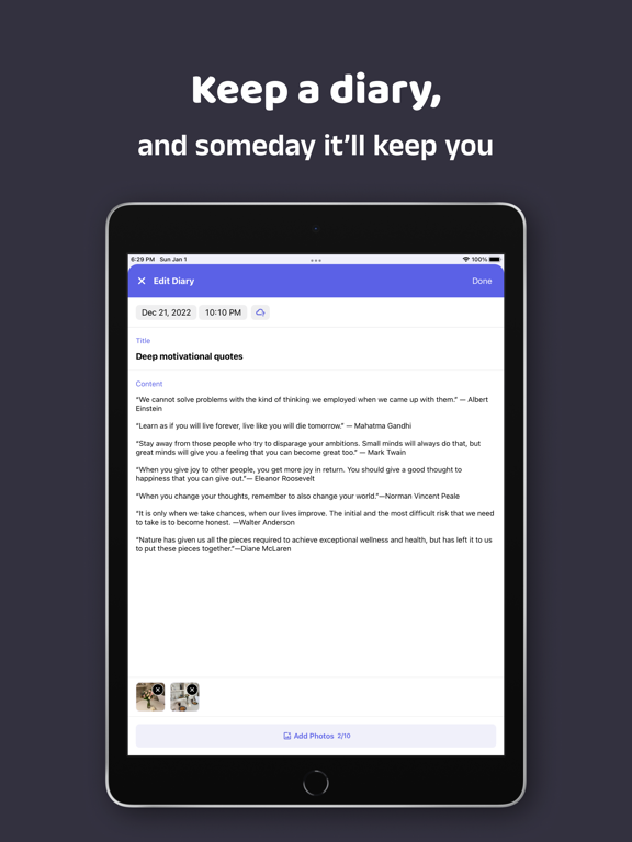 DayDiary - Diary, Note iPad screenshot 4 - Lifestyle app