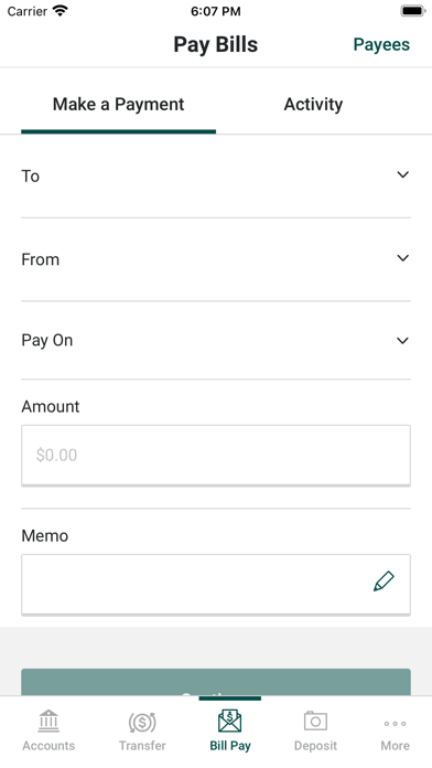 Traditional Bank Mobile Screenshot