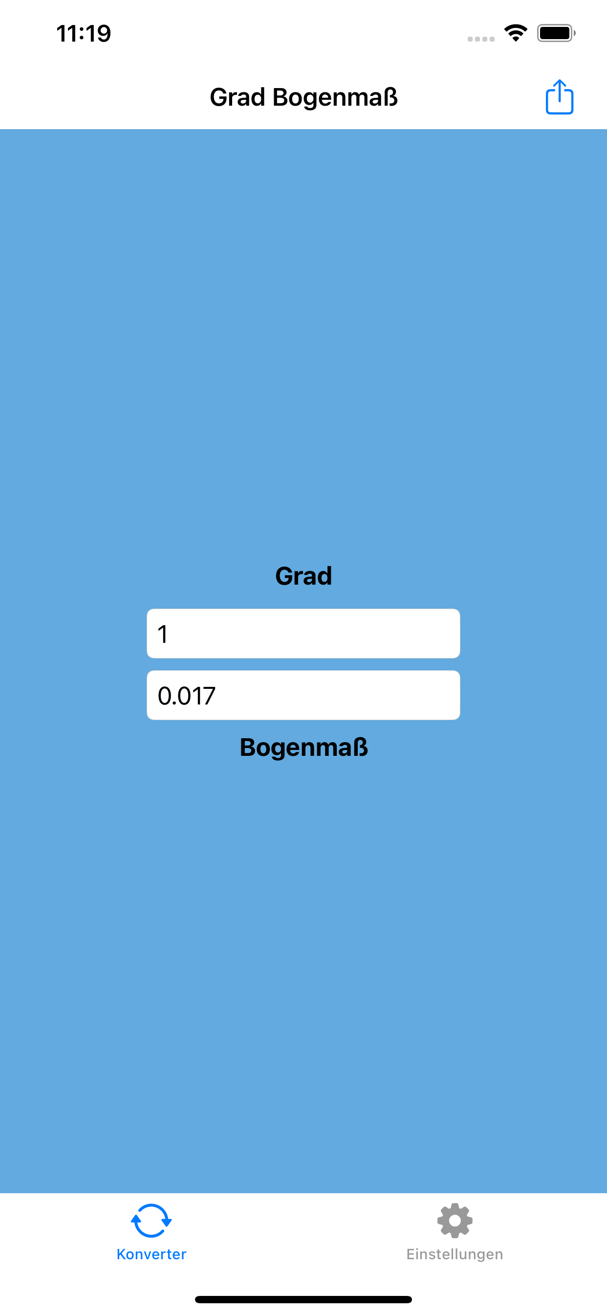 Grad Bogenmaß