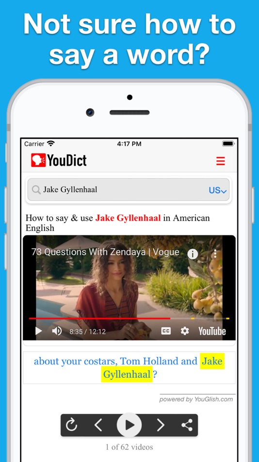 #1. YouDict - Video Dictionary (iOS) 由: SmartAddress, Inc.