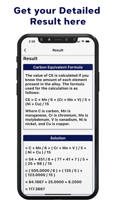 Equivalent Carbon Calculator Screenshot