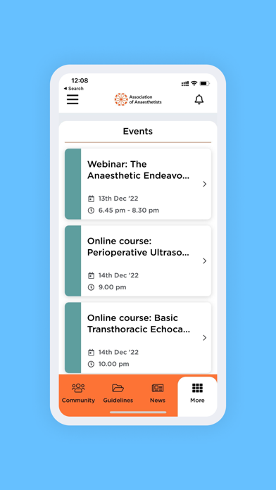 Association of Anaesthetists Screenshot