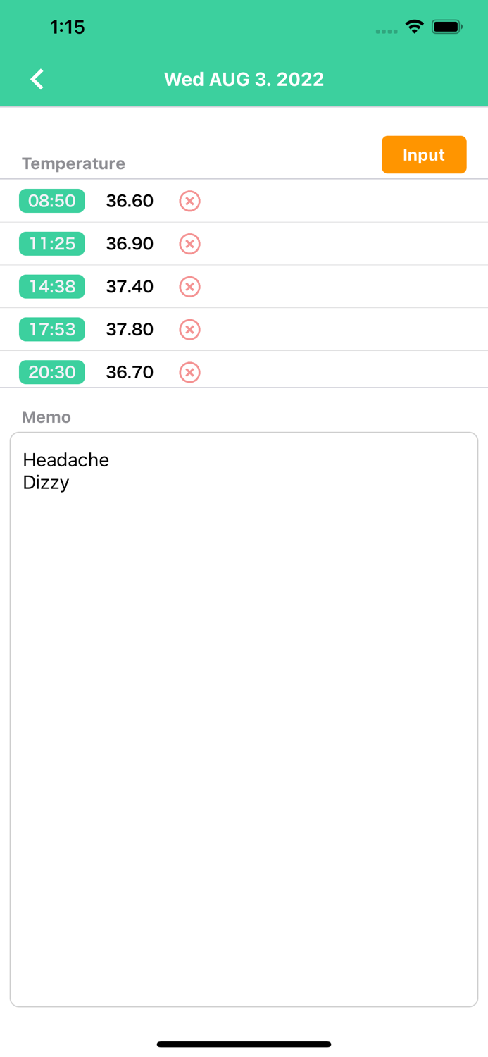 Body Temperature Memo