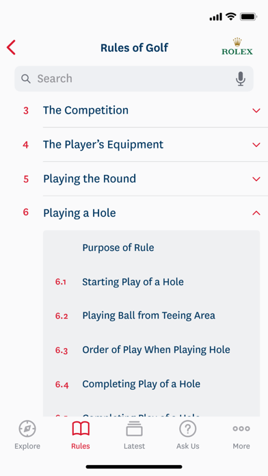 The Official Rules of Golf Screenshot