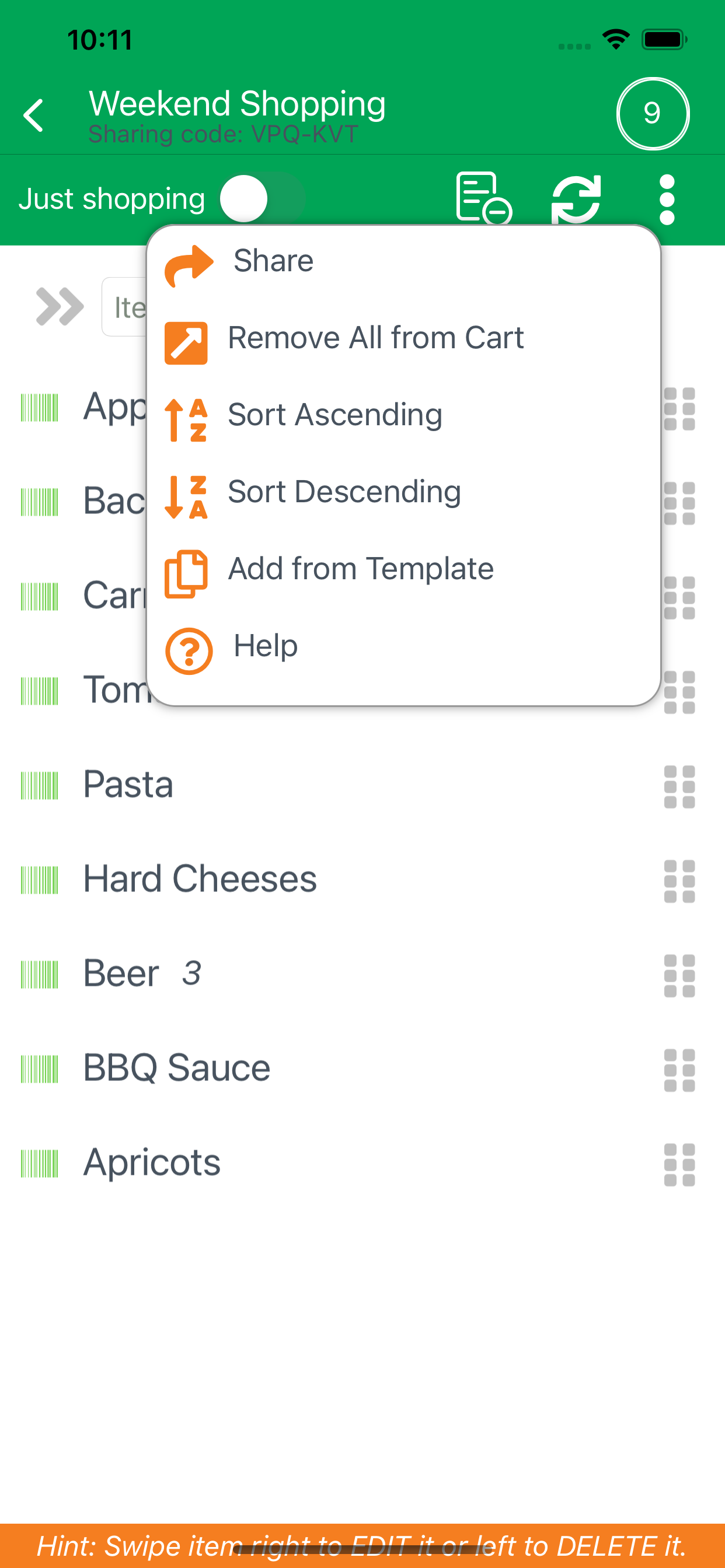 Shoppka - smart shopping list