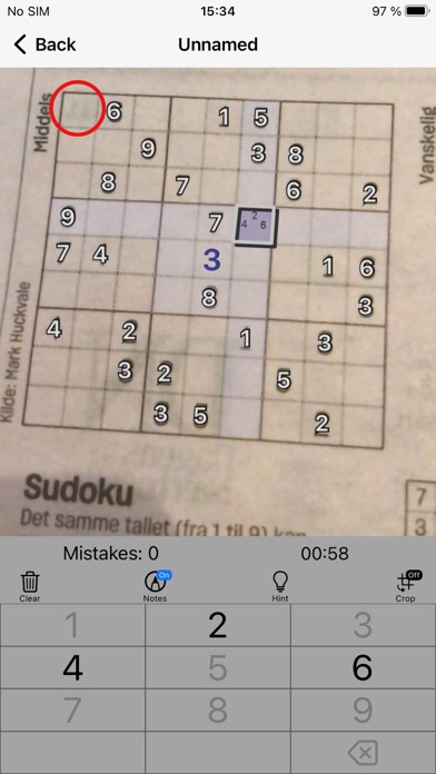 Sudoku Scanner and Solver Screenshot