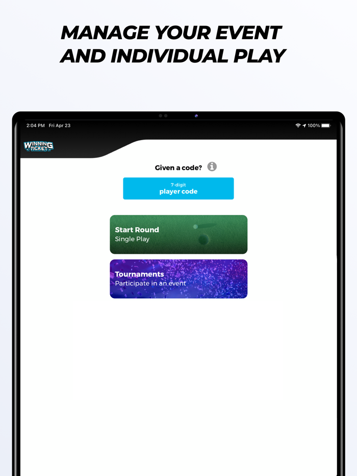 Winning Ticket - Events and GPS
