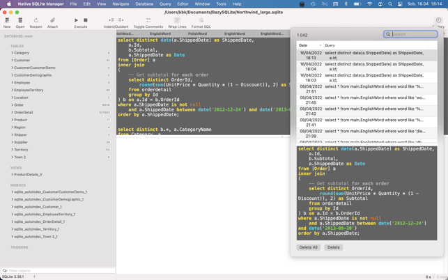 ‎Native SQLite Manager Screenshot