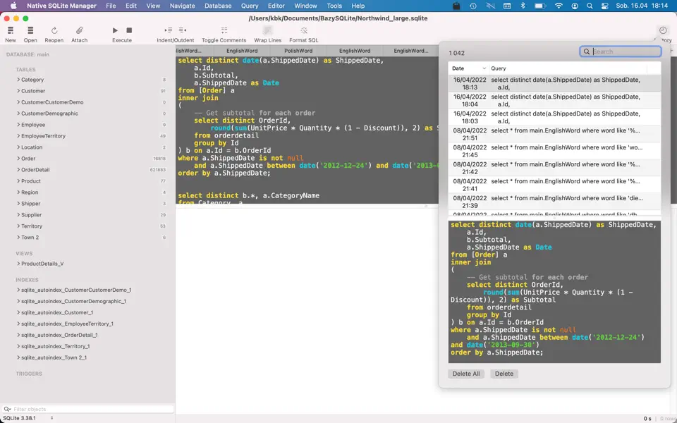 Native SQLite Manager 1.31.1 Screenshot 3