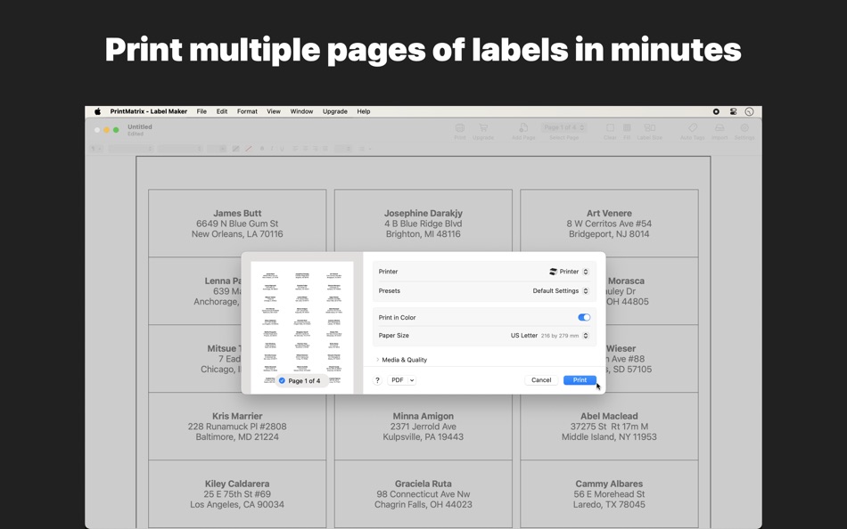 #5. PrintMatrix - Label Maker (macOS) 由: Aidaluu Inc.