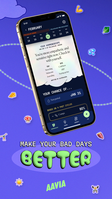 Aavia: Cycle Tracker & Plannerのおすすめ画像1