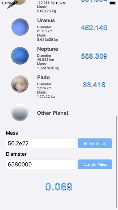 Weight on Other Planets Conv Screenshot
