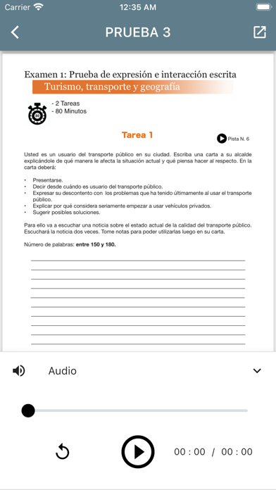 DELE B2 Spanish Examen1 Screenshot