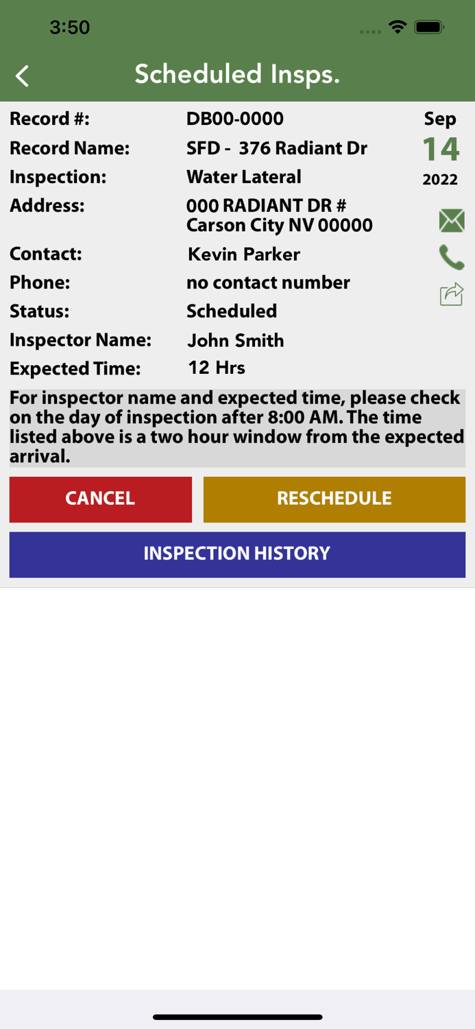 Douglas CTY Inspection Request