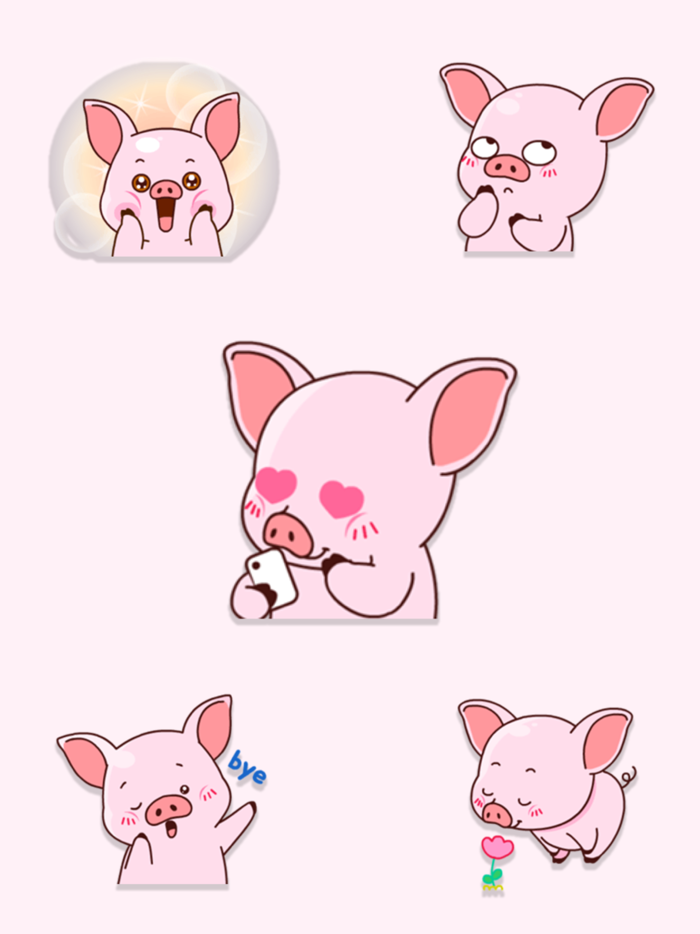 Crazy Pink Pig Stickers