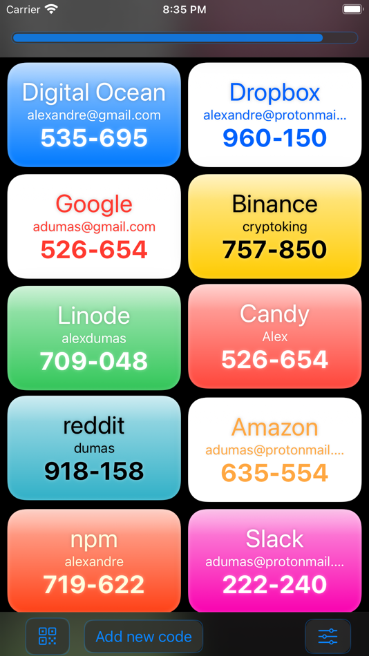 #2. 30 Seconds — 2FA codes (iOS) By: Nikita Starshinov