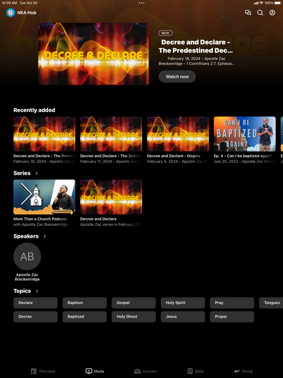 NEA Hub Church iPad screenshot 2 - Education app