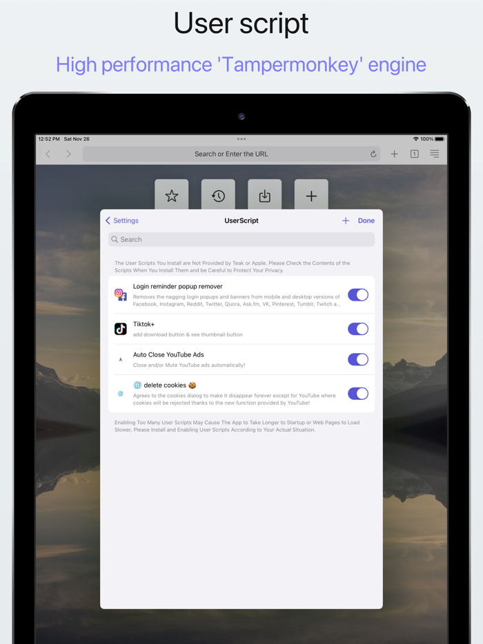 Teak Browser User Script