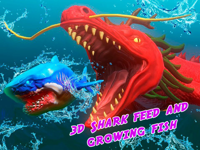 3D Shark Feed and Growing Fish