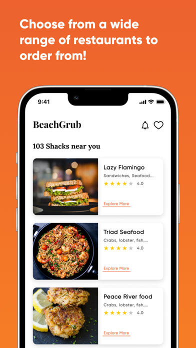 BeachGrub Customer Screenshot