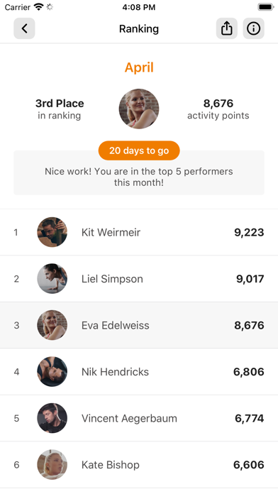 Elan Fitness Workout Screenshot