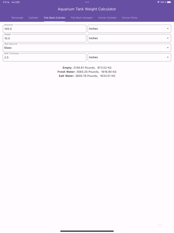 Screenshot #6 pour Aquarium Tank Weight Calc