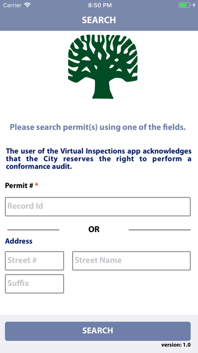 Menlo Park Inspection Request Screenshot
