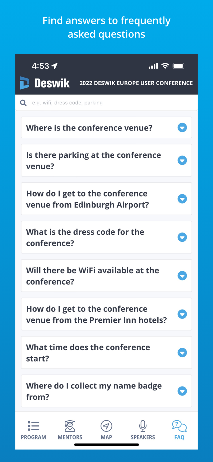 Deswik Conference App