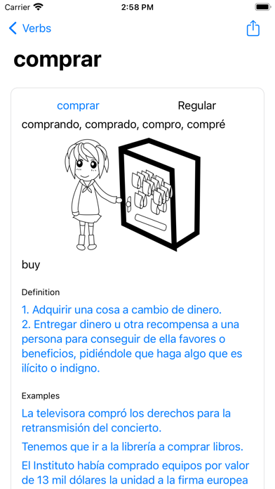 Verbos Español Screenshot