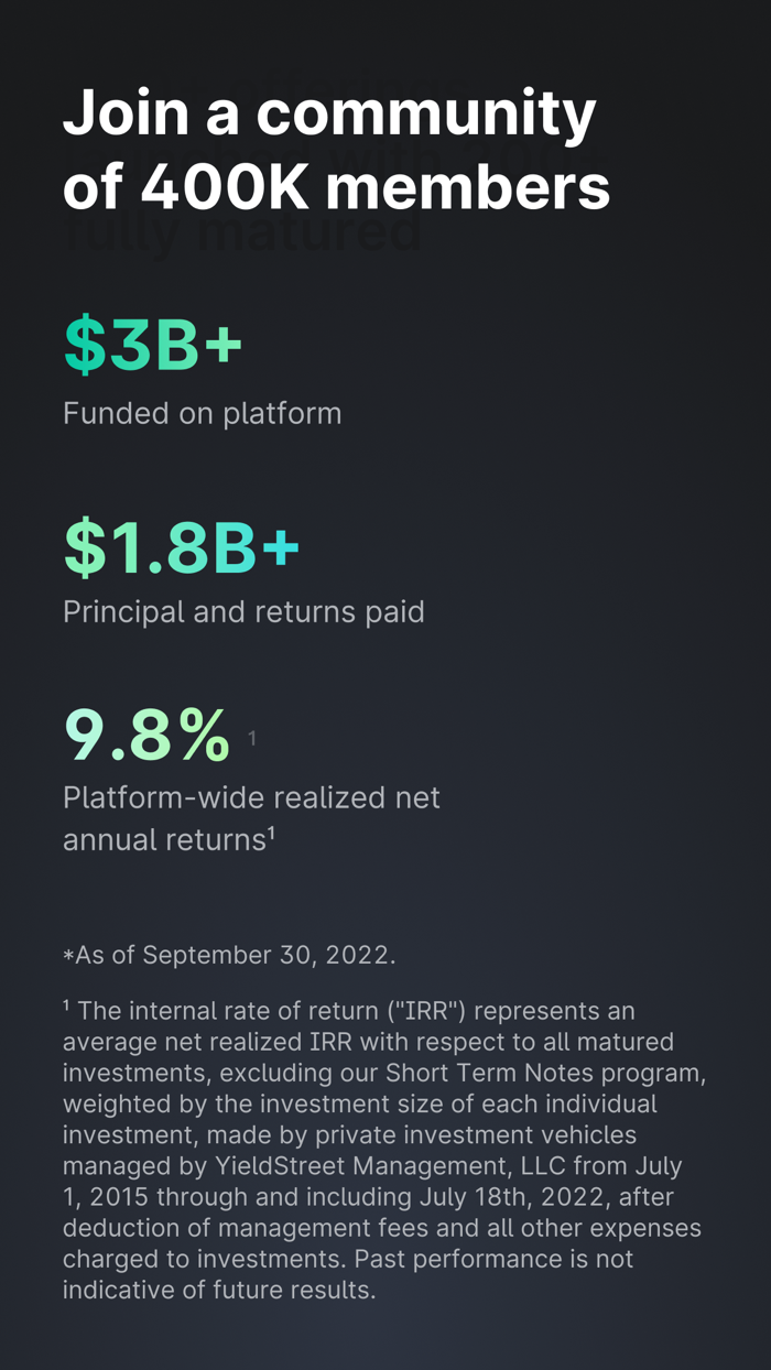 Yieldstreet - Alt Investments