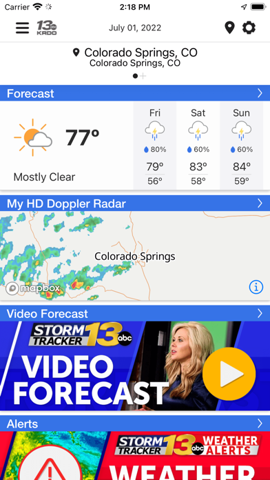 Screenshot #1 pour KRDO StormTracker 13 Weather