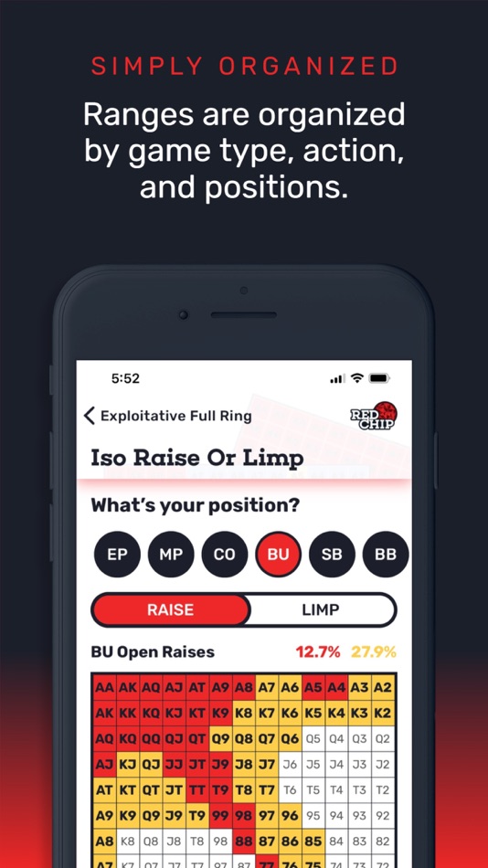 #3. GTO Poker Ranges By Red Chip (iOS) By: Red Chip Poker LLC