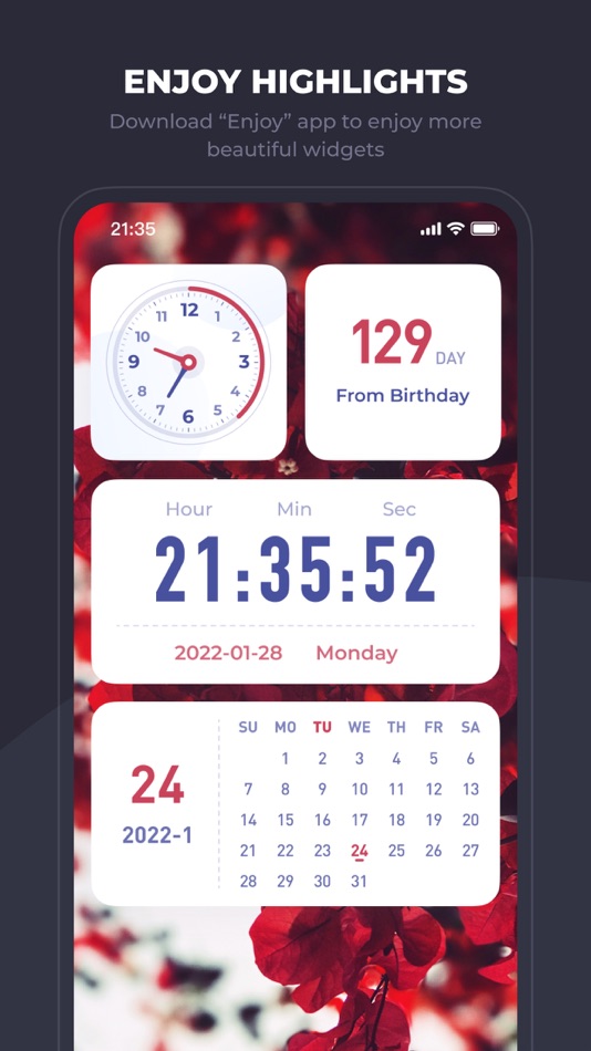 #8. Enjoy:Beautiful widgets (iOS) 由: Shanghai Lumeng Cultural Communication Co., Ltd.