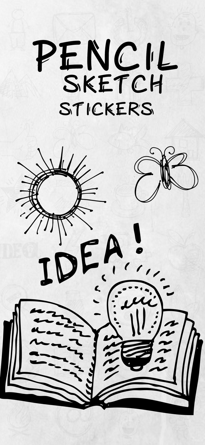 Pencil Sketch Stickers Pack