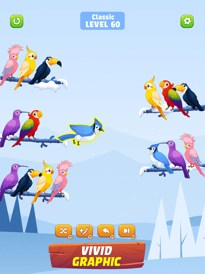 Bird Sort Color Puzzle Game