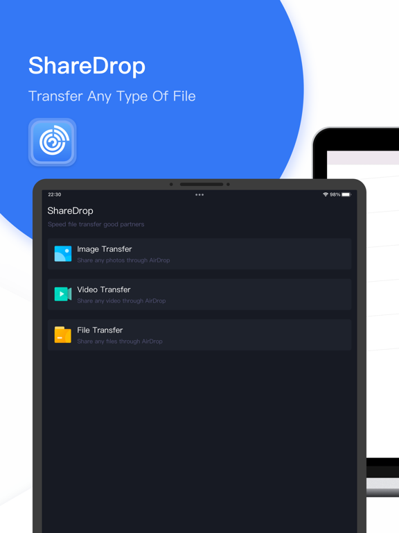 ShareDrop - Quick File Share iPad screenshot 1 - Productivity app