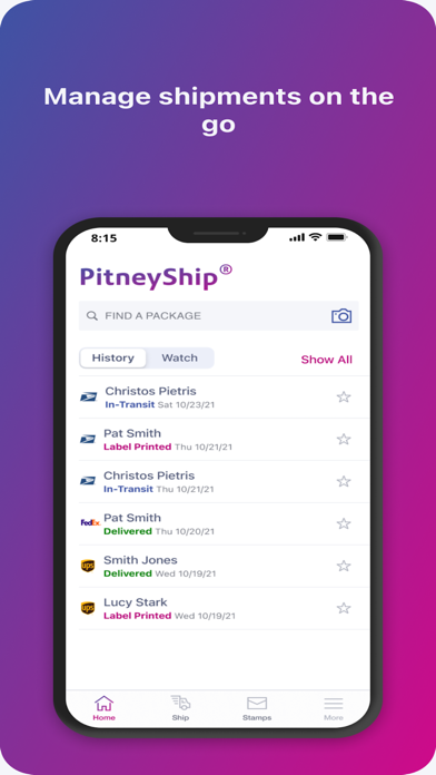PitneyShip®-Ship and Track Screenshot