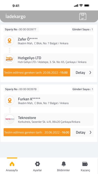 Hızlı Geliyo Kurye Screenshot