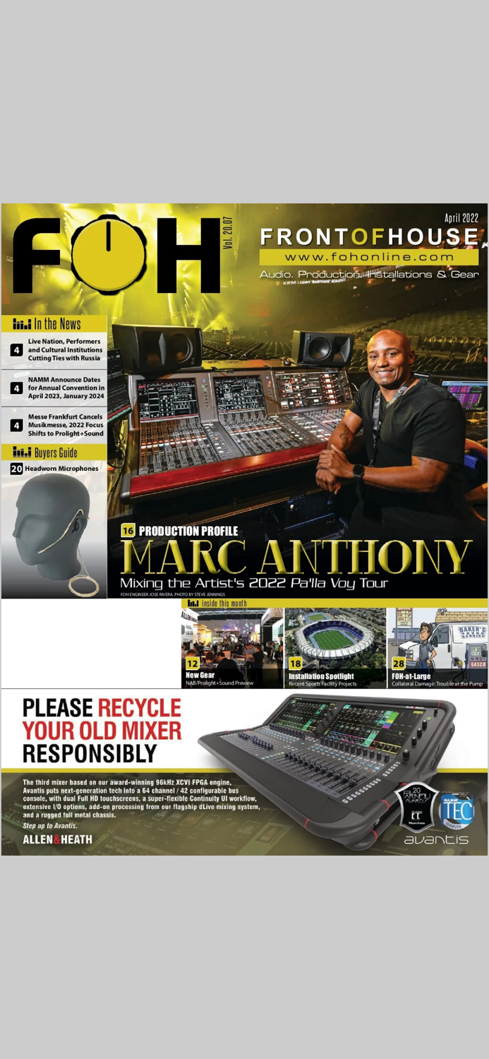 FRONT of HOUSE FOH Magazine