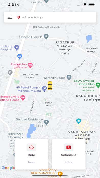 City Taxi Application Screenshot