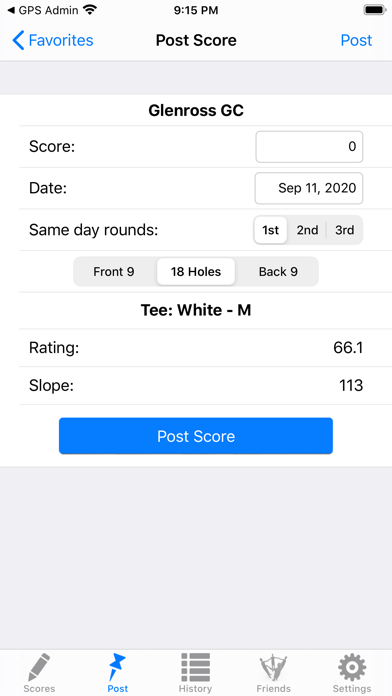 Golf Handicap Tracker & Scores Screenshot