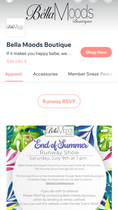 Bella Moods Boutique Screenshot