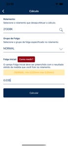 Cálculo de Redução de Folga screenshot #2 for iPhone