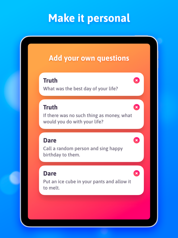 Truth or Dare iPad screenshot 5 - Entertainment app