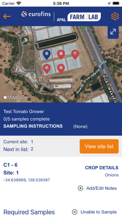 Eurofins APAL Farm2Lab Screenshot
