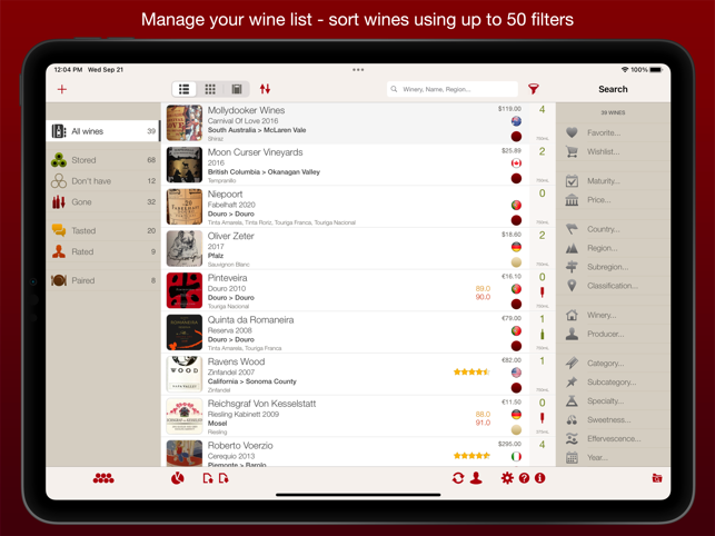 ‎VinoCell - tagapamahala ng wine cellar Screenshot